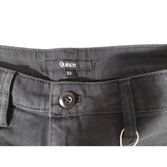 Quince Organic Stretch Cotton Twill Wide-Leg Crop Pant Black Size 32 NWT - Picture 4 of 13